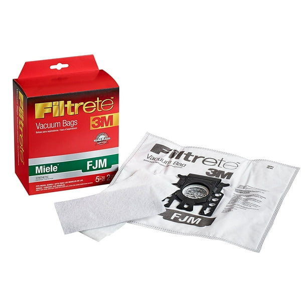 Miele FJM Synthetic Vacuum Bags and Filters by Filtrete, 5 Bags and 2