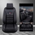 thumbnail image 3 of TIANLAIMEI Leather Car Seat Covers Full Set Front and Rear Bench Backrest Seat Cover Set Universal Fit for Sedan SUV Truck Black, 3 of 13