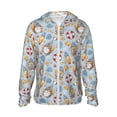 thumbnail image 2 of Uemuo Summer Time With Gnome Pattern Women's Full Zip UPF 50+ Sun Protection Hoodie Jacket Long Sleeve Sun Shirt Hiking Outdoor Performance with Pockets-X-Large, 2 of 9