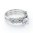 thumbnail image 3 of JeenMata 1.75 carat Round Cut Moissanite Wedding Set with Art Deco Band in 18k White Gold Over Silver, 3 of 7