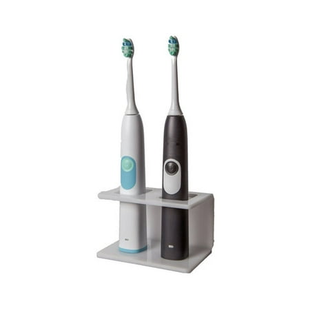 Rac It Up Caddy Square II-White (Larger Holes for Electric or Battery Operated Toothbrushes)