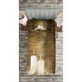 thumbnail image 3 of Ambesonne Spa Quilted Bedspread Set 2 Pcs, Wooden Stones Flower Petal, Twin Size, Brown and White, 3 of 3