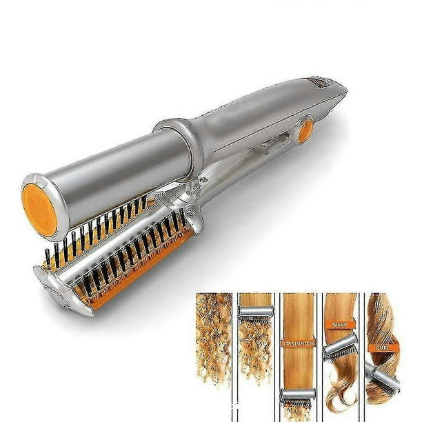 2 In 1 Hair Straightening Iron Professional Styler Multi Tool Flat Iron With Brush|curling Irons