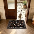 thumbnail image 2 of Lecolaco 2’x3' Floral Cat Small Area Rug, Washable Indoor Door Mat, Soft Low-Pile Throw Rugs for Entryway, Kitchen, Black, 2 of 8