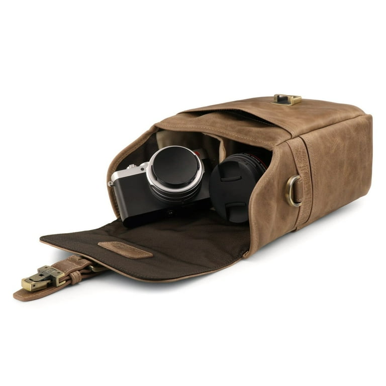 MegaGear Torres Top Grain Leather Camera Messenger Bag for