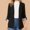 Black, variant on Babysbule Womens Coats Women Business Attire Solid Color Stitching Stripe Long Sleeve Pocket Cardigan Coat Top