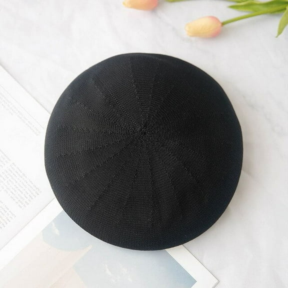 CoCopeanut Topi Baret Musim Gugur Wanita Baret Felt Gaya Inggris Mode Anak Perempuan Topi Baret Wanita Warna Solid Topi Musim Dingin Tebal Topi Wanita