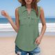 thumbnail image 5 of TaTaai Women Collared Tank Top Summer Quarter Zip Sleeveless V Neck Shirt Style Breathable Lightweight Machine Washable No Fading Casual Fashion Daily Wear Top Gift, 5 of 9
