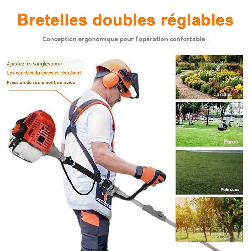 Floseru 52CC 2-Cycle Gas Weed Eater, 2 in 1 Gas Weed Wacker, 2026 Upgraded Weed Eater Gas Powe, 2.2KW/8500rpm Strong Power Brush Cutter, Gas String Trimmer for Yard, Garden