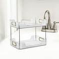 thumbnail image 4 of Cosmetics Organizer Rack Vanity Perfume Storage Holder Buffet Serving Tray Light Luxury Cups and Mugs Rack for Tabletop Decor White 2 Layers, 4 of 8