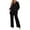 Black, variant on 2 Piece Sets for Women Textured Button Down Shirt Wide Leg Pant 2-Piece Linen Co-ord Set,Sizes S-2XL