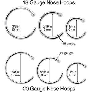 18 gauge 2024 nose jewelry