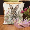 thumbnail image 4 of KCEHTA Easter Pillow Covers 18x18 Inch Farmhouse Rabbit Spring Floral Pillowcase for Couch Sofa Bed, 4 of 5