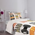 thumbnail image 5 of Ambesonne Fitness Quilted Bedspread Set 2 Pcs, Positive Words, Twin Size, Orange Yellow Black, 5 of 6