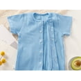 thumbnail image 4 of HNMKIU Baby Boy Girl Baby Romper Clothes Solid Ribbed Bodysuit Jumpsuit Outfits for Babies Light Blue,3-6 Months, 4 of 9