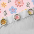 thumbnail image 4 of jejeloiu Kawaii Rainbow Daisy Curtains and Drapes,Cute Cartoon Flower Floral Black Out Curtains,Girl Pink Curtains Pack of 2 (52x63 Each) For Kids Teens,Ultra Soft Home Decor, 4 of 6