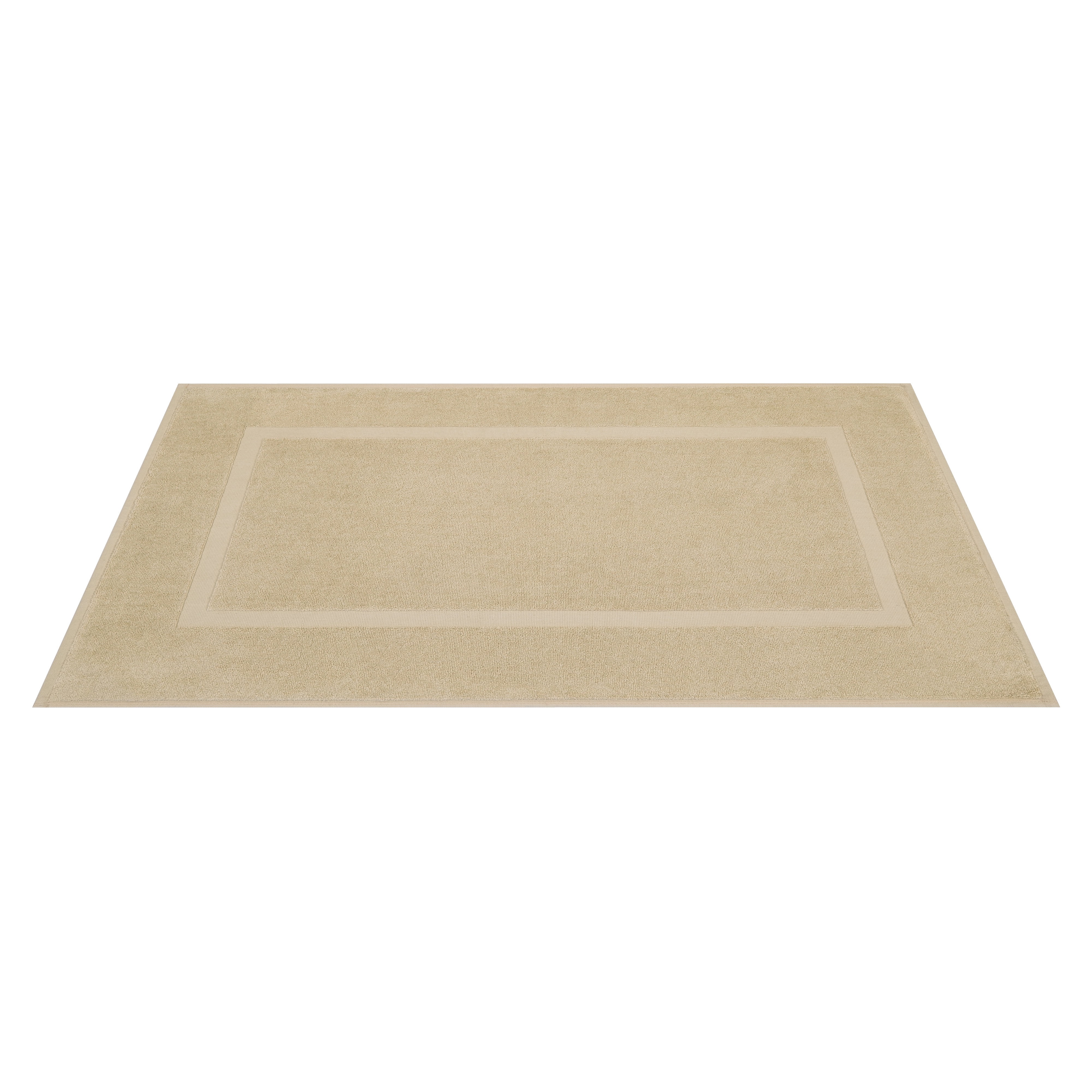 Cotton Paradise 100% Cotton Bath Mats for Bathroom Floor Set of 2 Pack, 20x34 Soft Absorbent Washable Quick Dry Tub Bathmat, Beige
