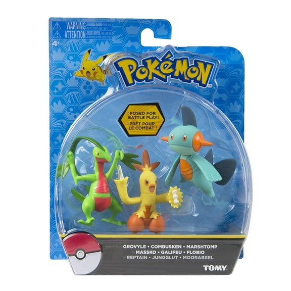 TOMY Pokemon Grovyle Combusken Marshtomp 3 Pack Action Pose Figure Set