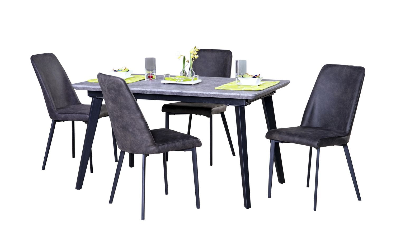 Topline Home Furnishings Patterned Top Dining Table