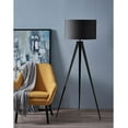 thumbnail image 6 of Teamson Home Romanza 60.23" Postmodern Tripod Floor Lamp with Drum Shade, Matte Black, 6 of 8