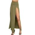 thumbnail image 4 of TIANZEN Womens Double Split Maxi Long Skirt Ladies Plain Basic Two Side Slit 4 22 Tennis Skirt Wedding Skirt High Waist Swim Skirt, 4 of 4