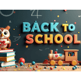 thumbnail image 3 of Colorful Back to School Themed Banner with Owl Book Train Elements Party Backdrop Decorations for School Events Classroom Decorations Student Celebrations, 3 of 3