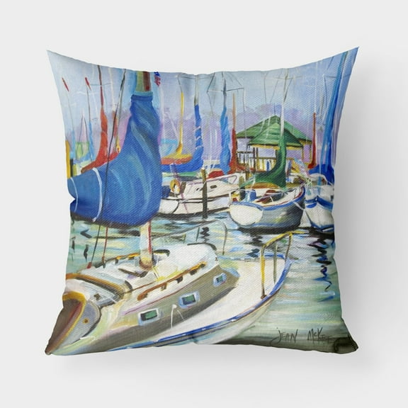 Carolines Treasures JMK1241PW1818 Day break Sailboats Canvas Fabric Decorative Pillow 18H x18W multicolor