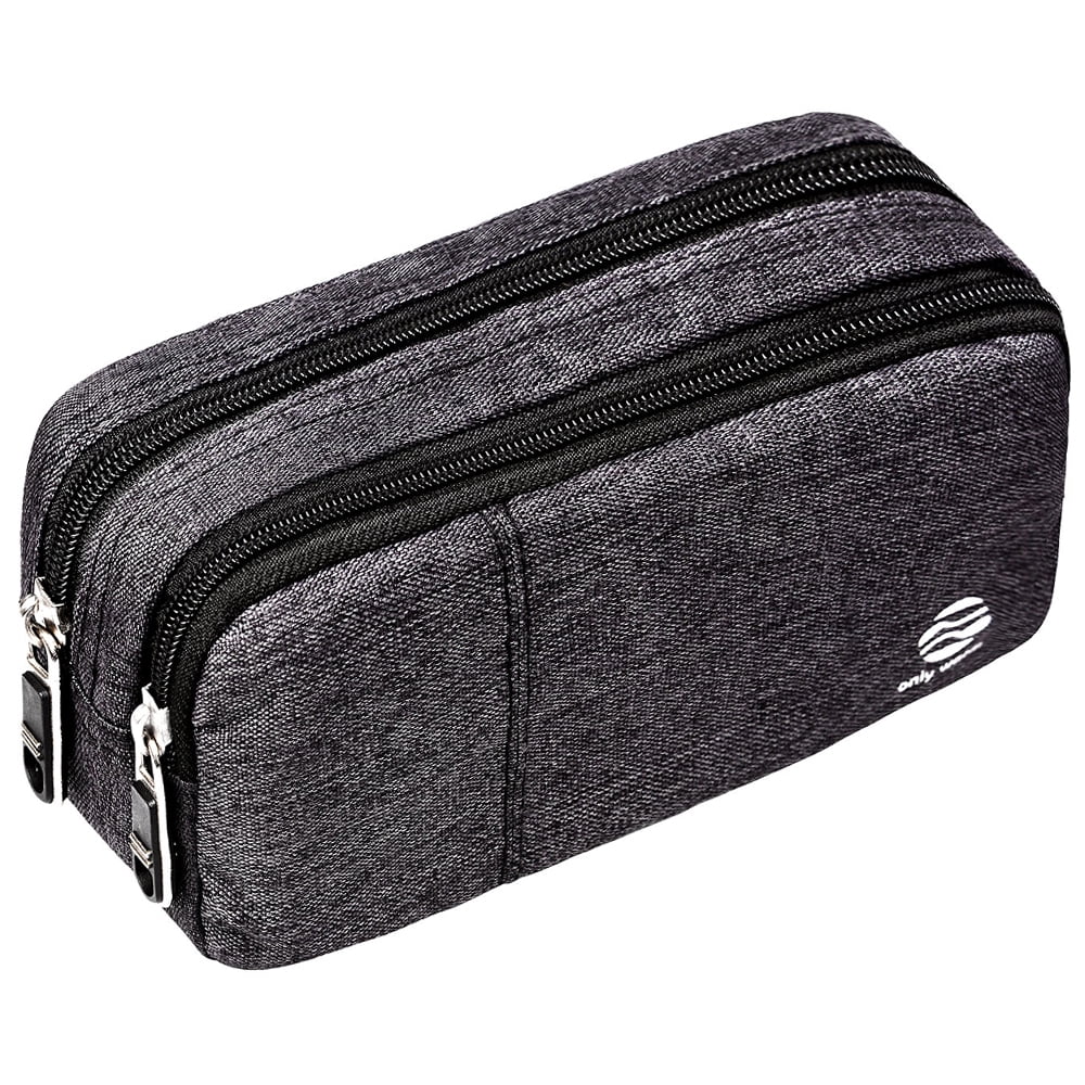 Casual Gray Large Pencil Cases for Students Back to School Gift Maker Stationery Organizer for Middle High School College Student, Office Adult