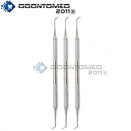 - OdontoMed2011® 3 PCS POSTERIOR JAQUETTE SCALERS DENTAL MINIATURE STAINLESS STEEL DOUBLE ENDED INSTRUMENTS ODM