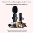 thumbnail image 2 of Mini Wireless Lavalier Microphone 360° Omnidirectional Lapel Mic Noise Reduction Compatible with Type-C Android Smartphone Tablet for YouTube Facebook Live Streaming Video Recording Vlog Interview, 2 of 6