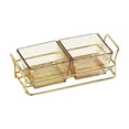 thumbnail image 2 of Clear Acrylic Divided Serving Tray - 2-Compartment Snack Platter for Parties, Fruit, Nuts & Appetizers with Iron Stand, 2 of 7