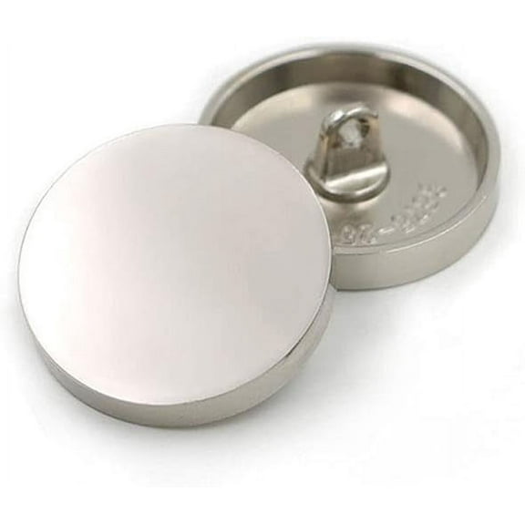 5 pcs Metal Shank Sewing Buttons for Craft Button for Clothing Decoration DIY Handmaking Accessories (Silver, 22mm)