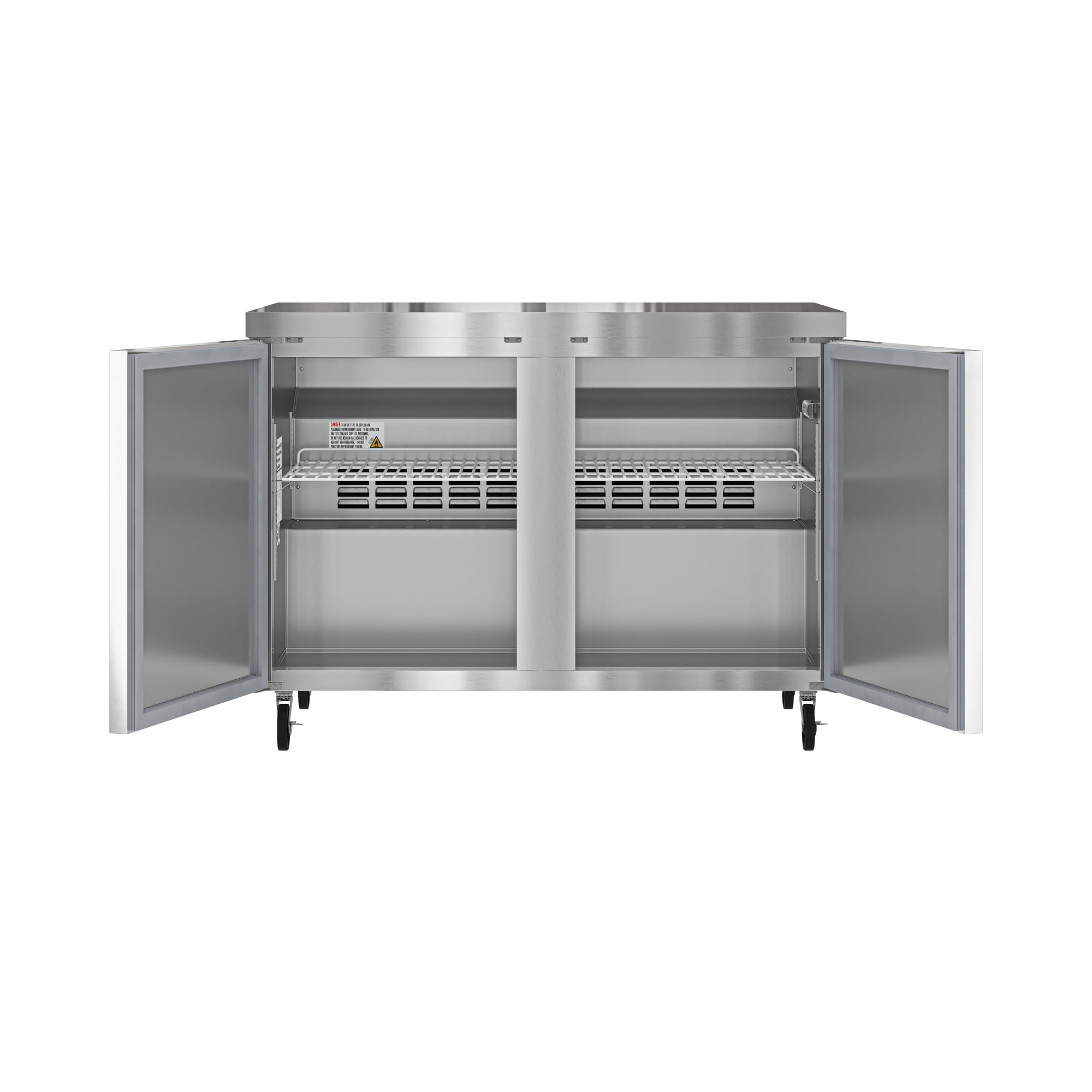48 in. Two Door Commercial Undercounter Refrigerator in Stainless-Steel 11 cu. ft. (KM-UCR-2DSS)