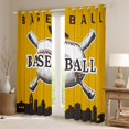 thumbnail image 2 of Homewish Ball Sports Player Curtains Pack of 2 (42x84 Each), Gold Black Cartoon Baseball Curtains Blackout, Teens Kids Boys Girls Bedroom Curtains, Window Curtains Decor, 2 of 6
