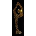 thumbnail image 2 of Figure Skating Pants with gold crystals "Biellmann" rhinestone applique, 2 of 3