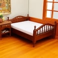 thumbnail image 2 of Misright Crafts 1/12 Wood Double Bed With Bedding Carved Design For Realistic Setting, 2 of 12