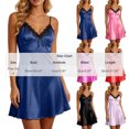 thumbnail image 4 of Stamzod Satin Nightgowns for Women Lace Trim V-Neck Night Dress Casual Sleeveless Chemise Sleep Shirt Womens Pajamas Free Size, 4 of 9