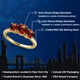 thumbnail image 2 of Gem Stone King 18K Yellow Gold Plated Silver Red Garnet Engagement Ring for Women | 2.10 Cttw | Round 6MM | Gemstone January Birthstone | Size 8, 2 of 6