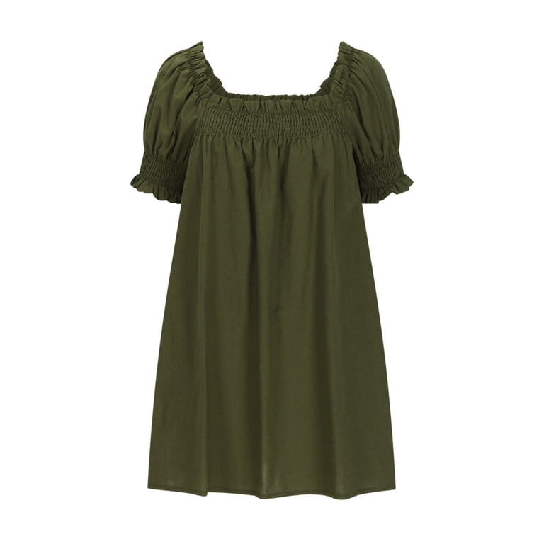 green emerald velvet dress Holipick Women's Army Green Square Neck Flowy Dress Long Ruffle Sleeve  Casual Smocked A-Line Cute Fall Short Dresses Teens Girls at Amazon Women's  Clothing store main image 0