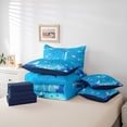 thumbnail image 6 of meiyoeat Ocean Wave Monogram J 7 Pieces Full Size Bedding Sets For Boys,3D Cartoon Shark Water Initial Art Full Size Bed in a Bag,Navy Blue Reversible, 6 of 7