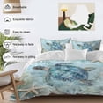 thumbnail image 5 of Ocean Sea Duvet Cover Set Full Size Turtle Starfish Undersea Nautical Vintage Blue Soft Lightweight Comforter Covers 4 Piece Bedding Set with 1 Duvet Cover 1 Bed Sheet & 2 Pillow Shams, 5 of 8
