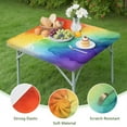 thumbnail image 4 of Rainbow Tie Dye Ink Pattern Square Fitted Tablecloth with Elastic Edge,Square Table Cover,Washable Elastic Table Cover for Home Kitchen Party Decor 34"x34", 4 of 6