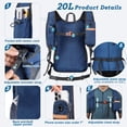 thumbnail image 2 of Mochila de Senderismo BECOJADDE 20L Plegable Ultraligera Azul Marino, 2 of 7