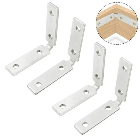 

4pc Stainless Steel Right Angle L-Shaped Bracket Thickened Corner Brace