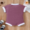 thumbnail image 3 of POINTERTECK Baby Summer Romper  Infant Toddler Color Contrasts Ribbed Short Sleeve Crew Neck One-Piece Bottom Jumpsuit, 3 of 6