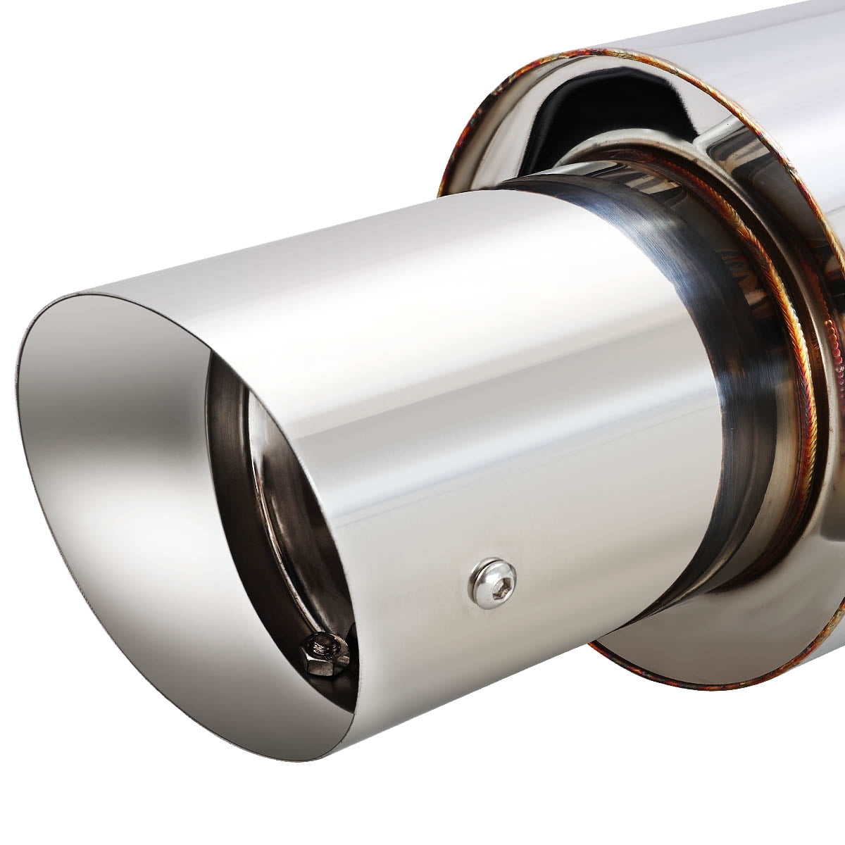 DNA Motoring For 03-06 Honda Accord 2DR 4CYL 4" Muffler Tip Stainless Steel Exhaust Catback System