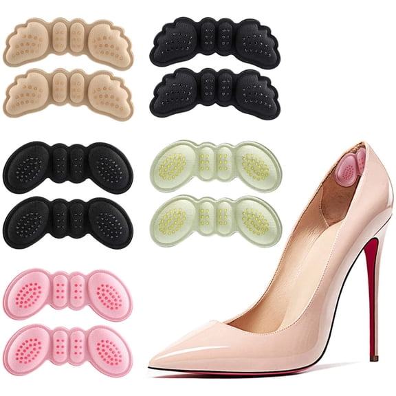 2023 Updated Version [5 Pairs] Heel Cushion Inserts Heel Grips Heel Pads-Suitable for Any Shoes Reusable Adhesive