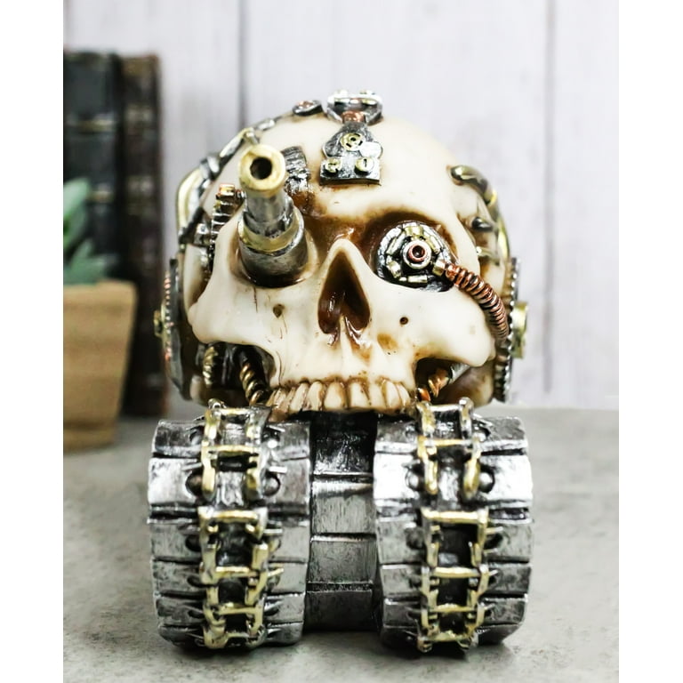 Military War Steampunk Android Gearwork Robotic Cyborg Skull