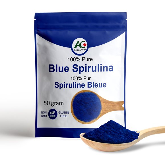 AimGrow Blue Spirulina, Antioxidant Rich Blue Spirulina Powder, Non-GMO and Gluten-Free, 50 grams