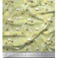 thumbnail image 1 of Soimoi Beige Poly Georgette Fabric Tea Bag,Herbs & Lemon Slice Vegetable Print Fabric by the Yard 42 Inch Wide, 1 of 1